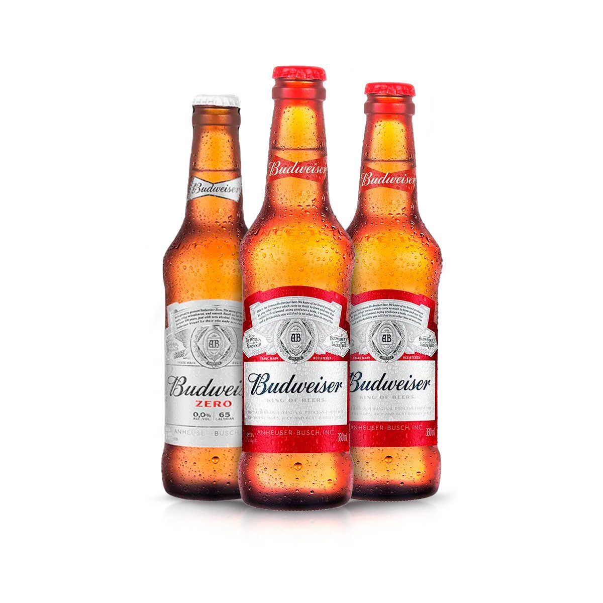 Kit - Leve 3 Long Necks BUDWEISER (2 Tradicionais e 1 Zero) pelo preço de 2