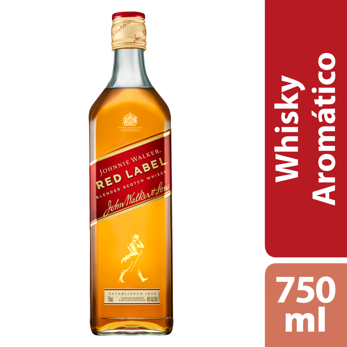 Whisky Escocês Blended Red Label Johnnie Walker Garrafa 750ml