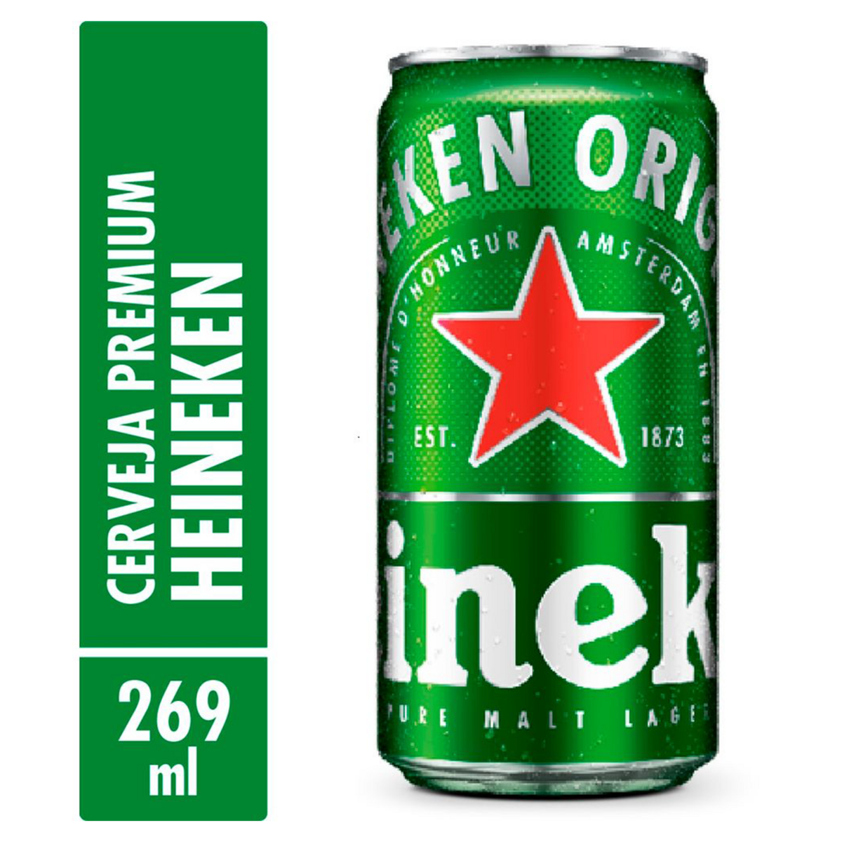 Cerveja Lager Puro Malte Heineken Lata 269ml