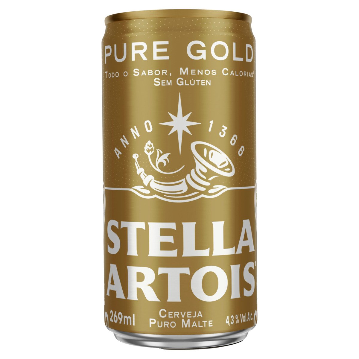 Cerveja Puro Malte Pure Gold sem Glúten Stella Artois Lata 269ml